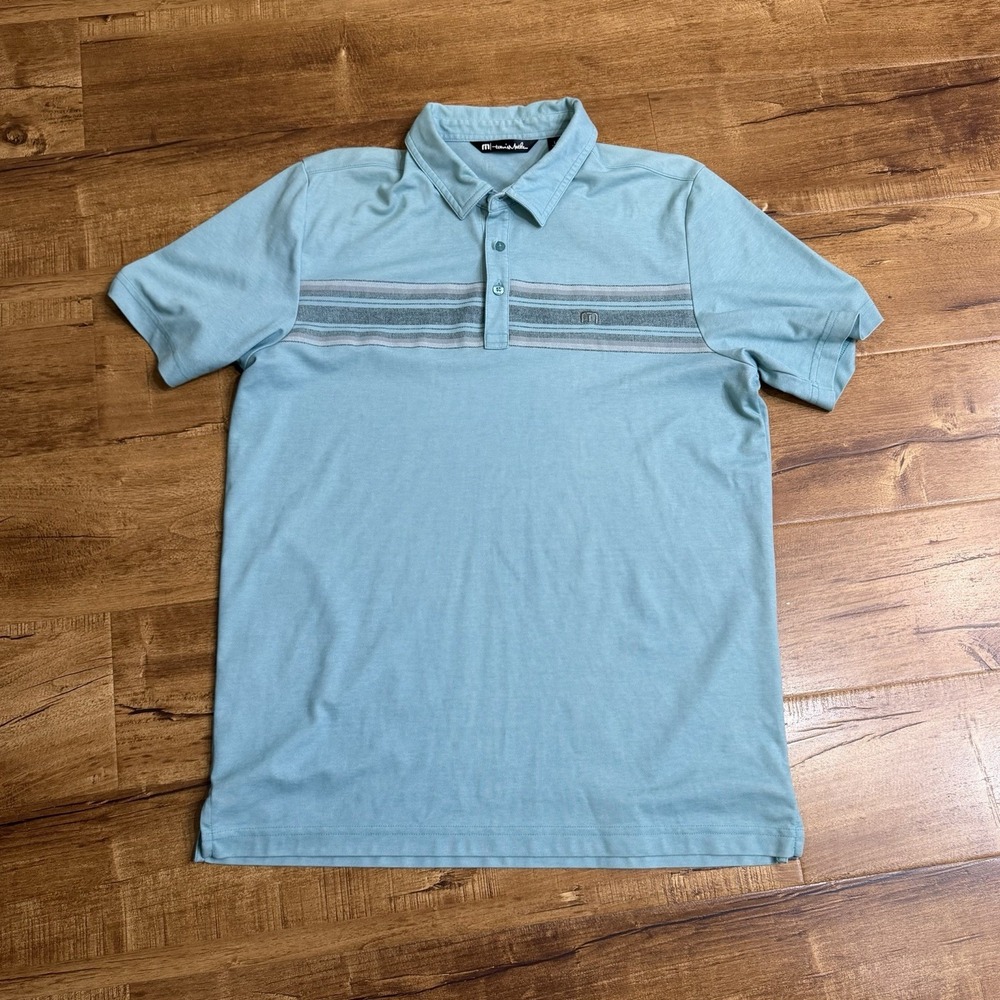 Travis Mathew Polo Shirt Men's Large Green Golf Performance Lightweight Athletic